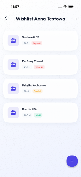 Wishlisty prezentów